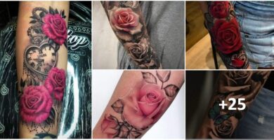 Tatuagens de colagem de rosas