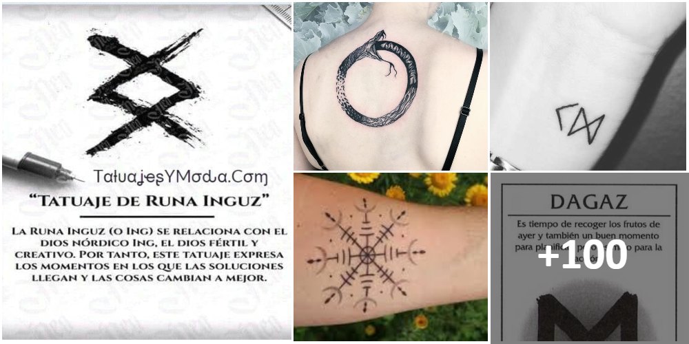 Collage Tatuajes y Significado de Tatuajes de Runas Nordicas Vikingas Celtas