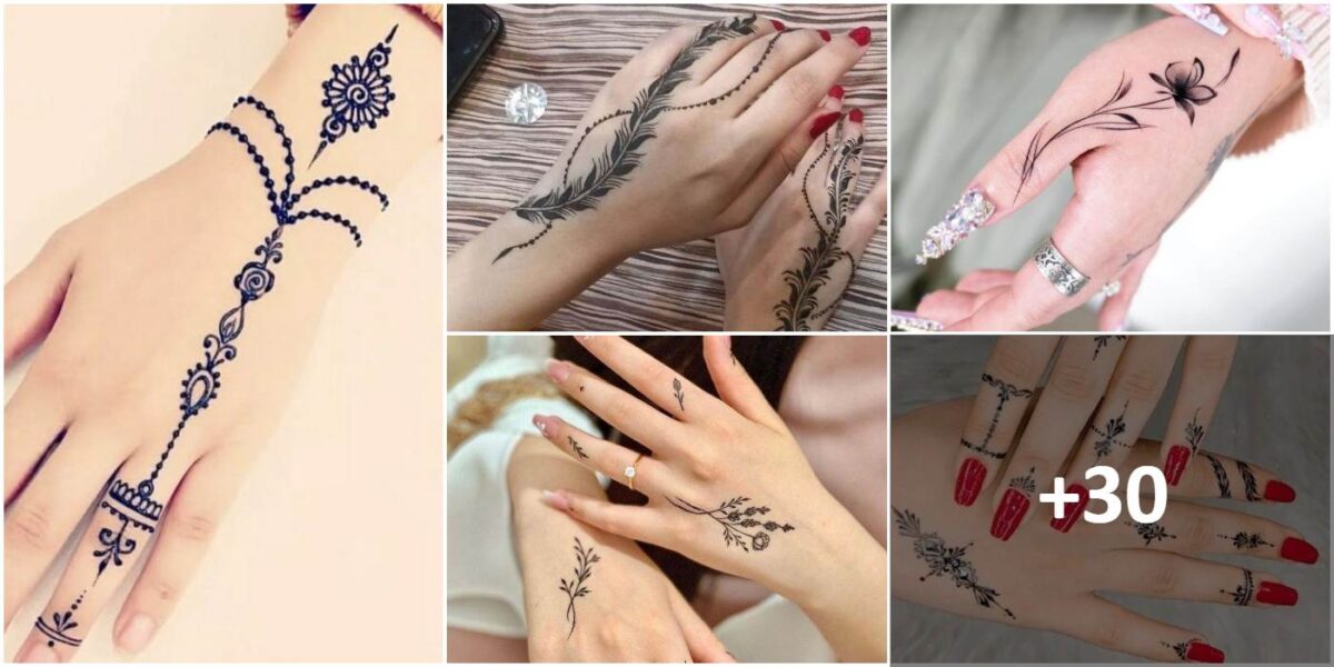 Collage-Tattoos auf Händen