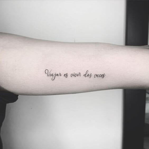 19 Phrase Tattoos Traveling is living twice