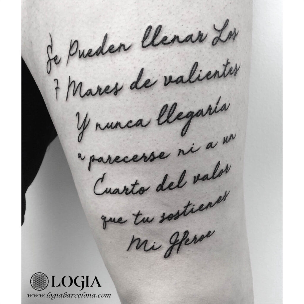 40 Tattoos of Phrases You can fill the 7 seas of brave and it would never come to resemble even a quarter of the value