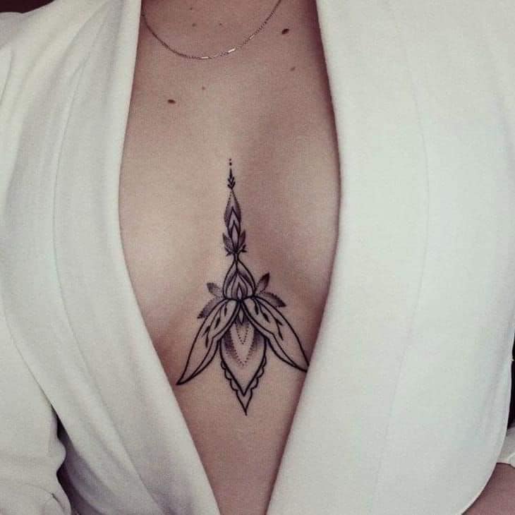 36 Inverted Lotus flower in the middle of the woman's breasts