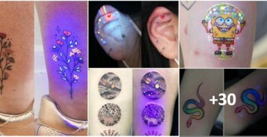 Collage Tattoos Ultraviolettes Licht
