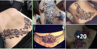 Collage-Tattoos zum Abdecken von Narben und Dehnungsstreifen