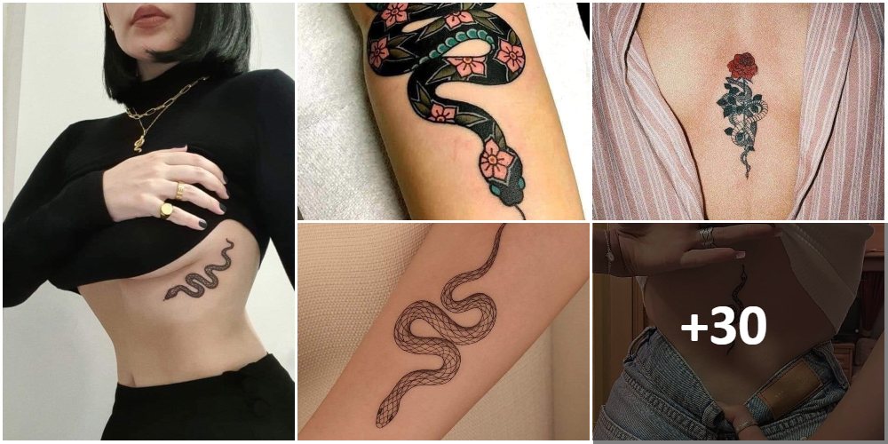 Tatouages de serpent de collage