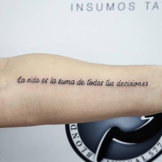 100 tatouages de phrases la vie est la somme de toutes vos décisions