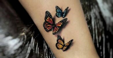 15 Tatuajes de Mariposas Tres Mariposas Emperador dos naranjas y una pequena celeste