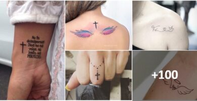 Colagem tatuagens cruzes de fé