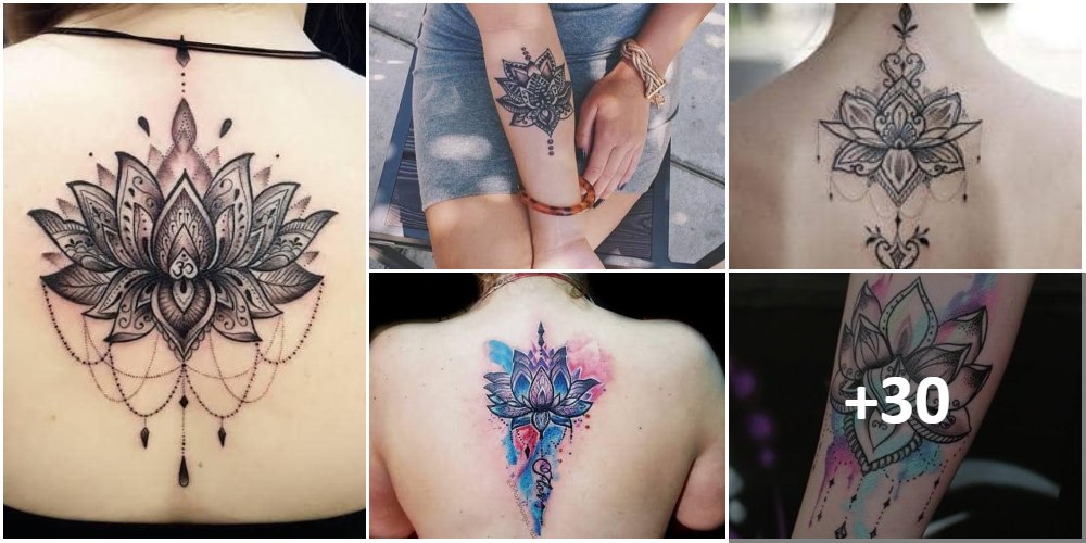 Tatuaggi di fiori di loto collage