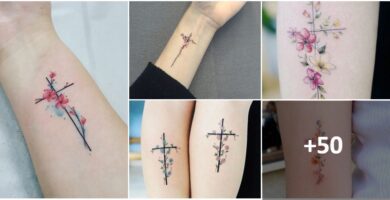 Collage-Tattoos von Kreuzen
