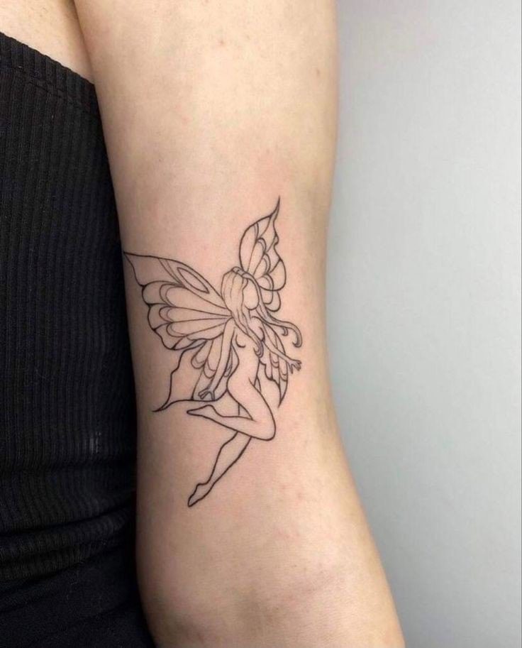 15 Tattoo-Skizzen-Vorlagen von Feen, Teil der Rückseite des Arms