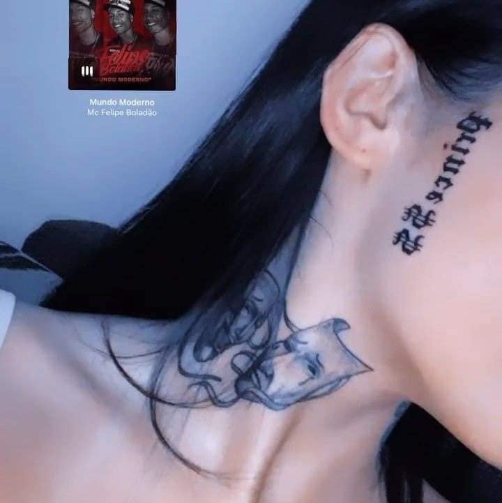 19 Tattoos on the Neck Theater Masks