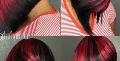 1 TOP 1 Cortes de Pelo Corto Mujer Negro y Rojo furioso