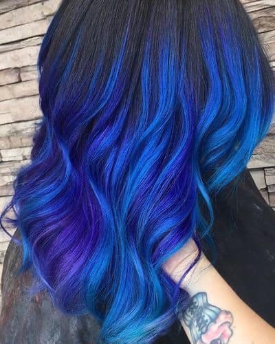 102 Tintura de cabelo tom violeta e azul