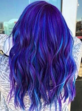 107 tintura de cabelo em tons de violeta e azul celeste