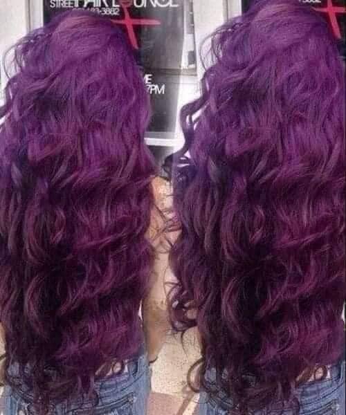 125 Curly Curly Red Wine Tone Hair