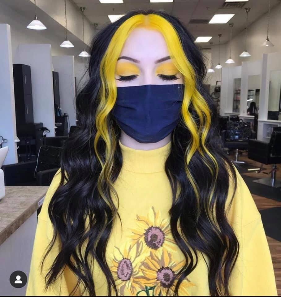 35 Two Color Black and Yellow Hair