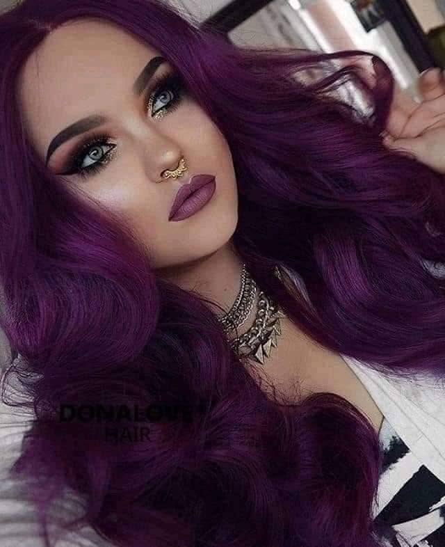 84 boucles de cheveux violets