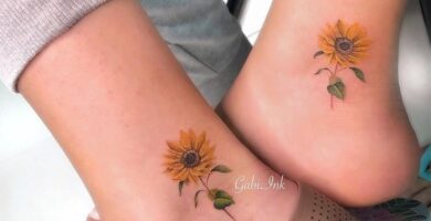 1 TOP 1 Tatuajes de Girasoles en Pie Empeine
