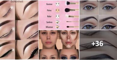 Idéias de colagem de maquiagem através de infográficos