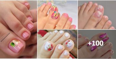 Collage Nails of the Foot Decorated 1