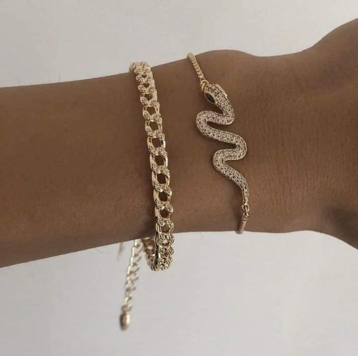 White Gold Snake Bracelet with Diamonds