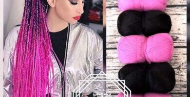 1 TOP 1 Trenzas Africanas con Lana Estambre o Hilo Elessa Fucsia y Negro
