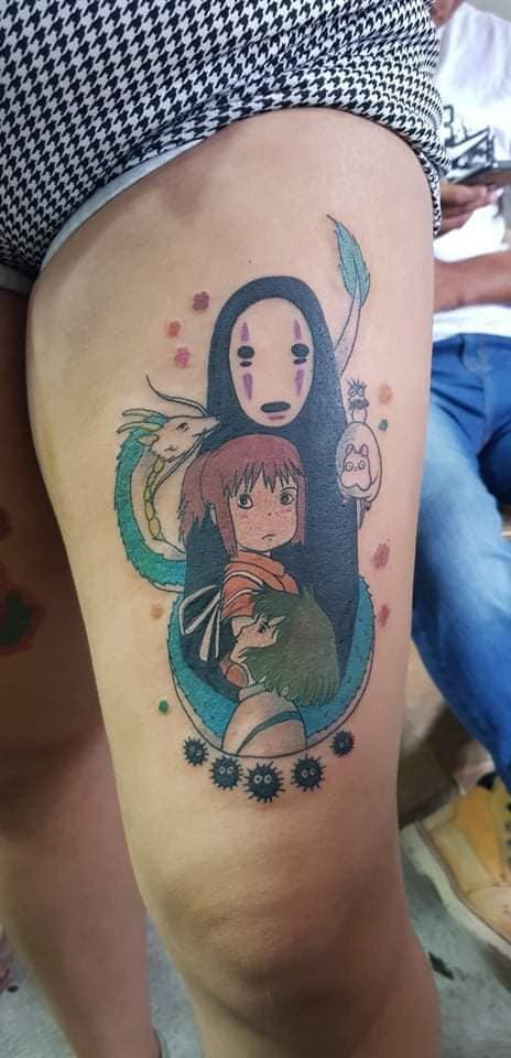 20 Most liked Women's Tattoos July part 2 Spirited Away on thigh