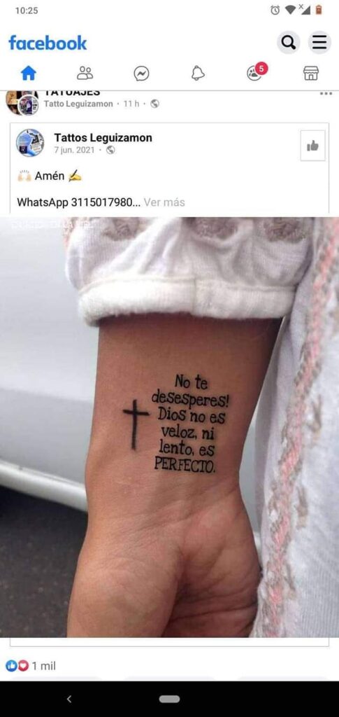 3 TOP 3 Most liked Women's Tattoos July part 2 Do not despair God is not fast or slow, he is perfect doll phrase