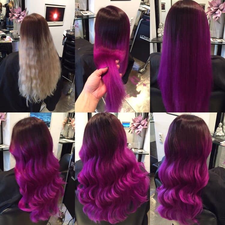 330 Cabelo Cor de cabelo Violeta Magenta Processo de coloração Volume tingido
