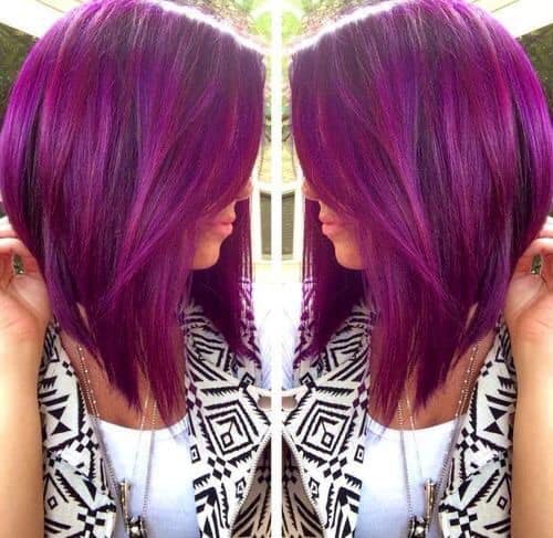 479 Hair Hair Color Violet Magenta straight short bob cut