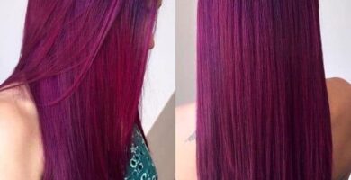 597 Pelo Cabello Color Violeta Magenta planchado brillante
