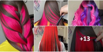 Underlights de collage de cheveux bicolores