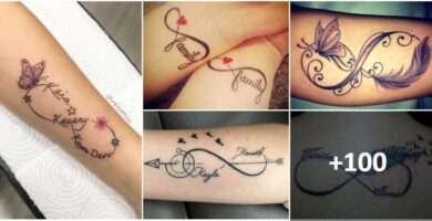 Collage Tattoos Unendlichkeit Liebe