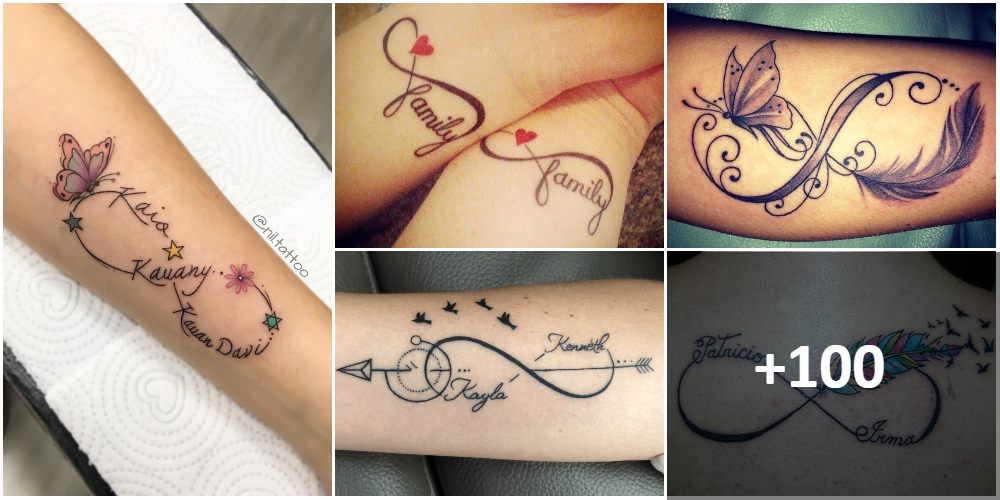 Collage di tatuaggi sull'amore infinito
