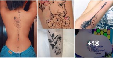 Collage di tatuaggi donna più apprezzati per il mese di luglio, parte 1