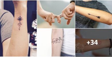 Colagem de tatuagens simples e bonitas