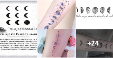 Collage-Tattoos von Mondphasen