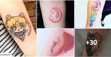 Colagem de tatuagens de Sailor Moon