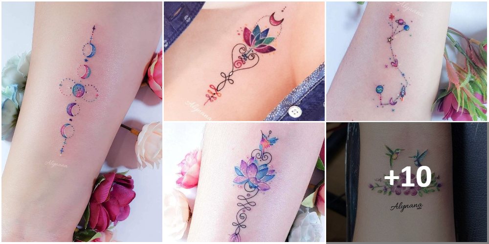 Colagem das 10 principais tatuagens de Alinana