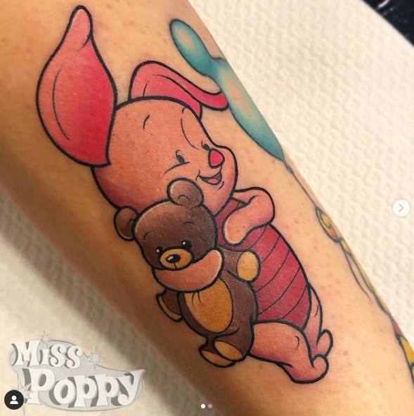 Miss Poppys Disney Happy Tatuaggi Winnie Pooh maialino