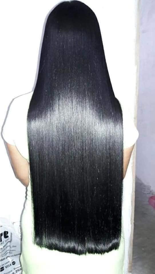 10 supergeglättete lange schwarze Haarideen