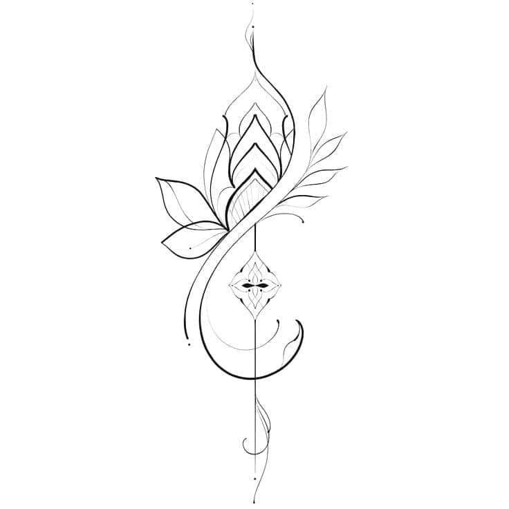 15 Tattoos the best designs Template Abstract Sketch of Leaves Flowers