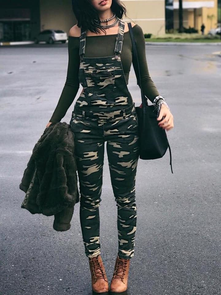 2 TOP 2 Military Green Gardener or Camouflaged Overalls long pants