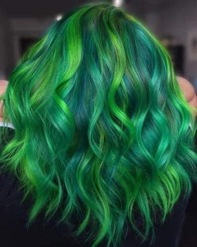 26 gammes de palettes de mélange de couleurs de cheveux verts