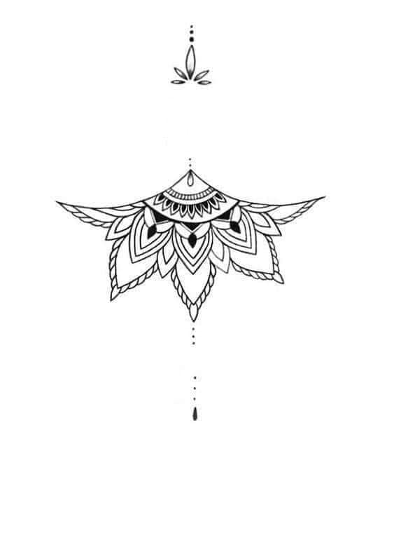 30 halbe Lotusblüten-Tattoo-Schablonen und Skizzen