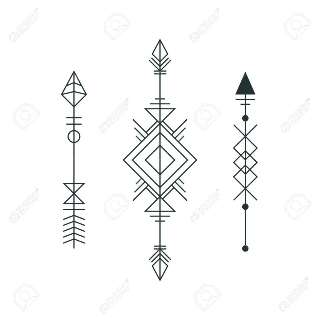 33 Templates Sketches for tattoos Arrows Rhombus Geometry