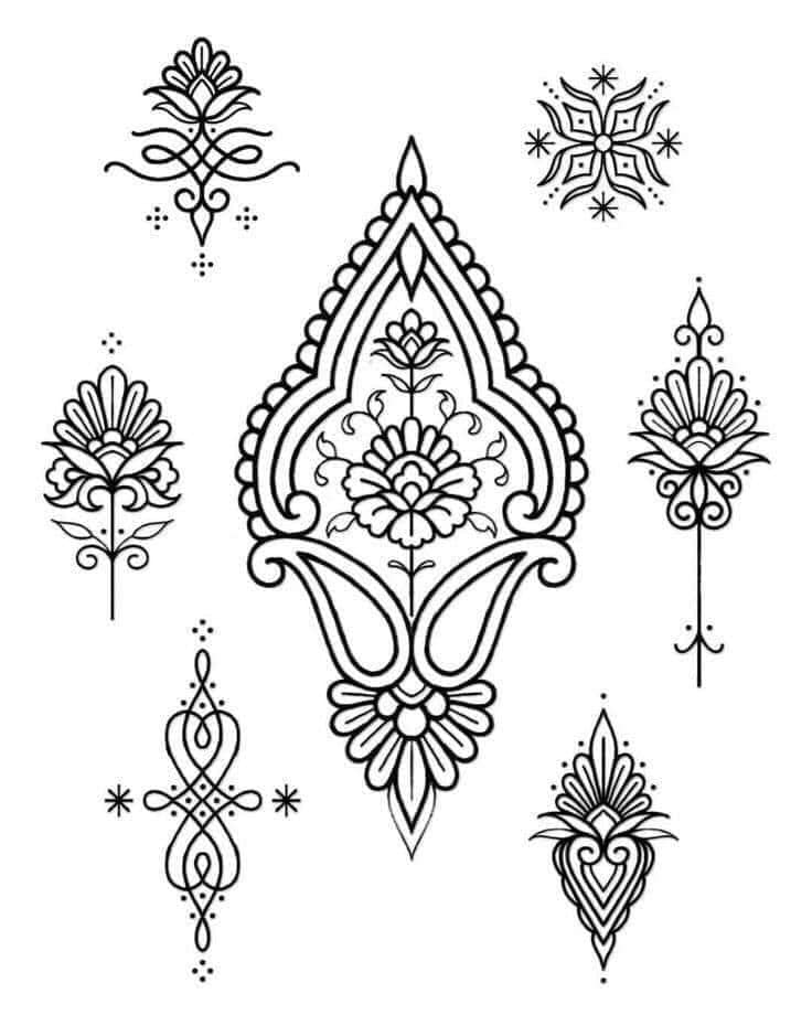 35 Tattoo Templates and Sketches Various Lotus and Spiral Models