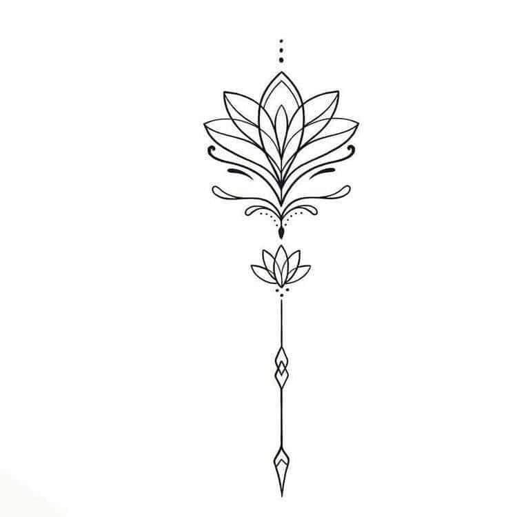 36 einfache Lotus-Tattoo-Vorlagen und Skizzen