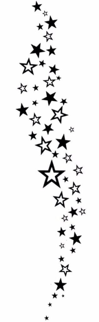 38 Modèles Esquisses pour tatouages motif longitudinal d'étoiles